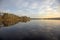 Reflection over lake with sunrise