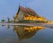 Reflection of pavilion at night