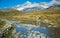 Reflection in the puddle, Alps