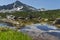 Reflection of Sivrya peak and Banski lakes, Pirin Mountain