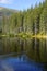 Reflection on Smreczynski lake in Koscieliska Valley, Tatras Mountains in Poland