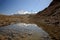 Reflection of snowcapped mountain