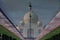 Reflection of Taj Mahal in Fountain Water, Agra, India