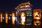 Reflection of the Tang Paradise Center at night, Xi\'an, China