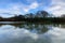 Reflection of trees in the lake\\\'s surface, Wintersett Reservoir