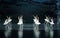 Reflection in the water-ballet Swan Lake