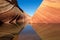 Reflection in water in the wave coyote butte