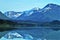 Reflections of Alaskan mountains in lake