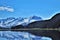 Reflections of Alaskan mountains in lake