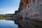 Reflections of the ancient Devonian limestone cliffs of Geikie Gorge where the Fit