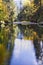 Reflections in canyon Breakthrough of River Hornad in Slovak Paradise during autumn