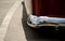 Reflections in chrome details of of exterior of a classic car -