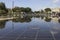 Reflections of the floor on Promenade du Paillon in Nice