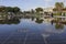 Reflections of the floor on Promenade du Paillon in Nice