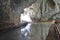 Reflections in the Great Hall of the Scarisoara cave, Romania.