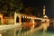 Reflections of Halil Rahman Cami on the pool of Abraham