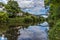 Reflections of Ironbridge, Shropshire and the bridge over the River Severn