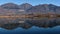 Reflections, lake Long, massif of Terminillo and Poggio Bustone