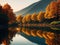 Reflections on lakes Incorporate a foreground element made with generative ai