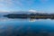 Reflections looking towards the northern shore of Pitsford Reservoir, UK