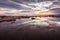 Reflections.Magnificent long exposure sea sunset landscape.