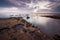 Reflections.Magnificent long exposure sea sunset landscape.