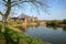 Reflections of Muiderslot Castle, a medieval castle located in Muiden