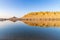 Reflections in Qarun Lake in the desert at Faiyum Oasis