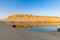 Reflections in Qarun Lake in the desert at Faiyum Oasis