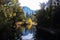 Reflections on a river in Yosemite