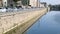 Reflections in the sarthe river at Le Mans, France.