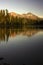 Reflections of the Sisters mountains at Scott lake during the fall of 2022