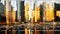 Reflections of Urban Life in the Glass Facades of Chicago. Generative Ai