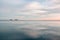 Reflections in the water . Clouds . Ocean.