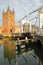 Reflections of Zuidhavenpoort, the Southern harbor gate, with a drawbridge in the foreground, Zierikzee