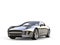 Reflective chrome modern sports concept car - front view