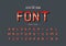 Reflective font and alphabet vector, Gradient style typeface letter and number design