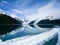 Reflective glaciers of Prince William Sound in Alaska