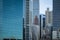 Reflective glass skyscrapers, Manhattan, New York City