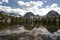 Reflective isolated mountain lake