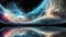 Reflective Nebulae: Nebula Reflections with Copyspace on Black Background