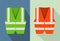 Reflective road safety vests isolated on background. Flat style vector illustration.