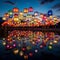Reflective Symphony: Mirrored Lanterns Echoing Radiance in Perfect Harmony