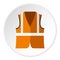 Reflective vest icon, flat style