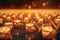 Reflective visuals of candlelight vigils with