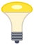 Reflector lamp color icon. Yellow electric light