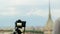 Reflex camera view on turin cityscape italy