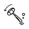 Reflex hammer tool, neurological doctor instrument, isolated line icon