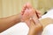 Reflexology foot massage, spa foot