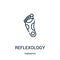 reflexology icon vector from theraphy collection. Thin line reflexology outline icon vector illustration